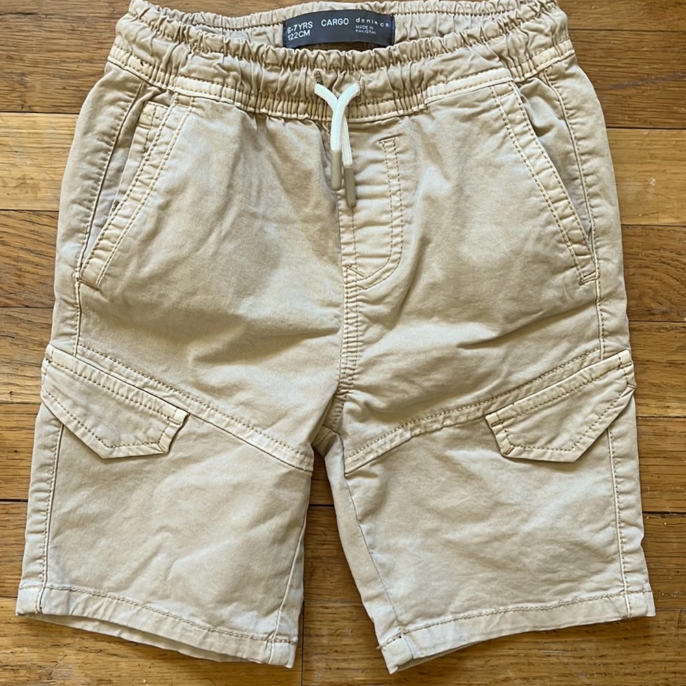 Boys khaki cargo shorts